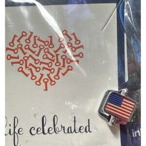 KEEP Collective Silver USA Flag Red White Blue Slider Charm NIP